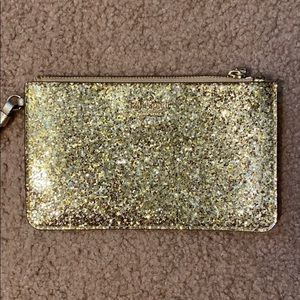 NWOT Kate Spade Gold Glitter Wristlet